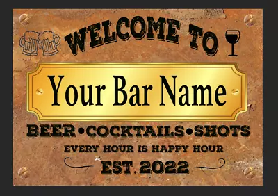 Funny Personalised Bar Sign Metal Tin Sign Plaque Man Cave Shed Garage Home Pub • £19.49