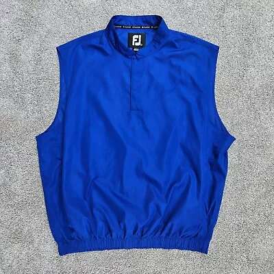 FootJoy Vest Mens XL Blue Sleeveless 1/4 Snap Wind Vest • $22.99