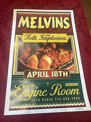 Melvins Rock Concert Poster 2001 - Uncle Charlie Artwork - Engine Room Alb NM • $30