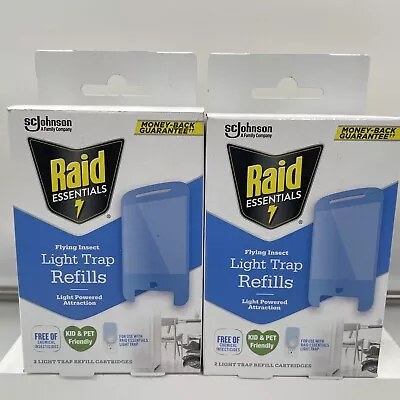 2 Boxes - Raid Essentials Flying Insect Light Trap Refills - 4 Cartridges Total • $14.07