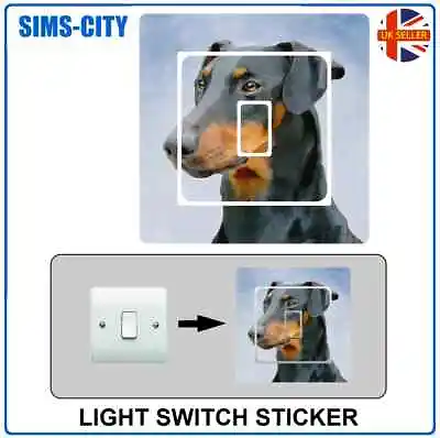 £3.99 • Buy Dobermann Doberman Art Dog Light Switch Plug Socket Logo Vinyl Sticker Dg11
