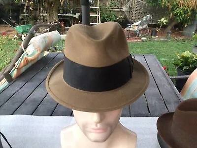 Vintage Stetson 1950s TORONADO Fedora Beaver 3X Light Brown Sz 7-1/4 • $54