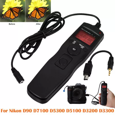 Intervalometer Timer Remote Shutter For Nikon D90/D7100/D3200/D3300/D5300/D5100 • £15.23