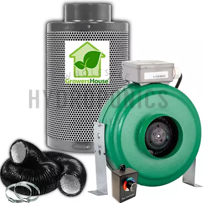 Active Air 4  6  8  Inch Inline Fan Carbon Filter Ducting Combo HPS Grow Tent • $161.88