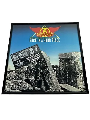 Vtg Original Areosmith Rock In A Hard Place Vinyl  Album Framed Complete Nice • $50