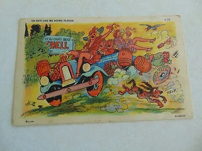 B1620 Postcard Oh Boy Are We Going Places Alcohol Comic Joke Art • $4.99