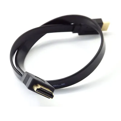 $8.92 • Buy Full HD Short HDMI Male To Male Plug Flat Cable Cord For Audio Video HDTV NEW