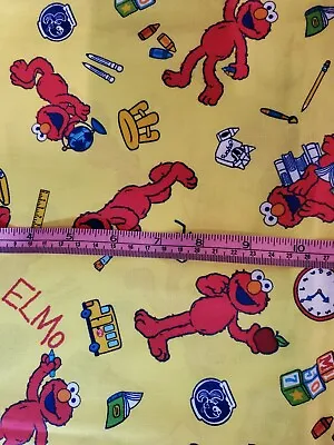 Wtw Fabric Sesame Street Elmo School Kid Child Novelty 2011 Vintage 1 Yd • $15.99