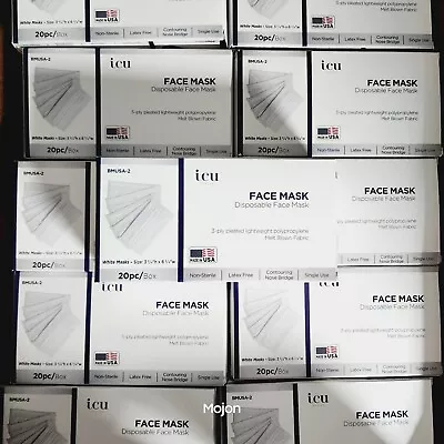 Lot Of 20 Boxes White 3 Ply Nonsurgical Face Mask With Ear Loop 20 Count Per Box • $49.99