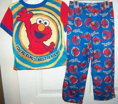 Elmo Best Friend Flame Resistant Blue 2 Piece Pajama PJ  Set Boys Size 4T NWT • $17.79