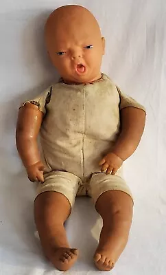 Vtg Mid Century 20  Early Vinyl Crying Baby Doll Lastic Plastic • $30