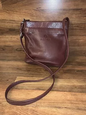 Vintage Etienne Aigner Heavy Leather Crossbody Shoulder Bag Purse ! • $35.99