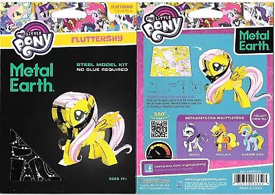 My Little Pony Fluttershy Figure Metal Earth 3D Laser Cut Steel Model Kit Sealed • $10.95