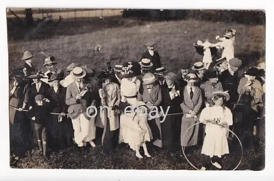 Vintage Postcard RPPC Edwardian Men Ladies Children Day Out Event In Field • £3.99