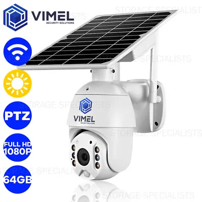 Wireless Solar Powered WIFI 64GB Security Camera Outdoor Flood Light LED PTZ • $149