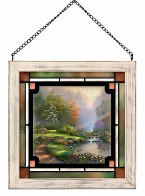 £32.70 • Buy Thomas Kinkade Studios Reflections Of Faith 8″ X 8″ Stained Glass Art