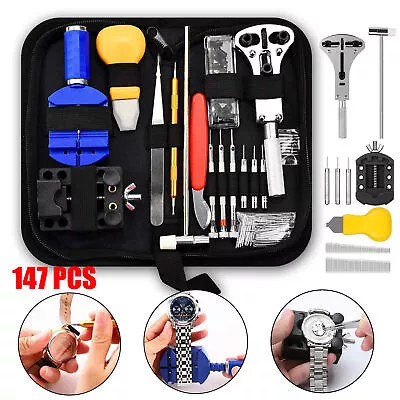 147 Pcs Watch Repair Tool Kit Link Remover Spring Bar Case Opener Professional • $12.49