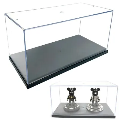 UK 26cm Perspex Acrylic Display Case H Box Plastic Base Dustproof Figure Trophy • £16.99