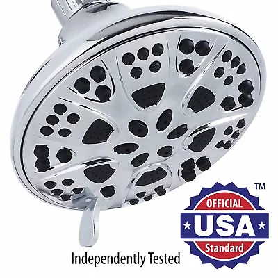 AquaDance® High Pressure 5-Inch Shower Head With 6-Settings Chrome Finish • $14.99