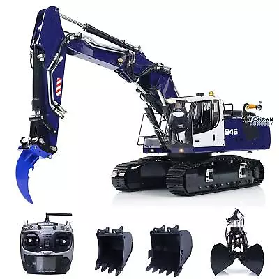 Metal 1/14 946 Tracked Hydraulic RC Excavator 3 Arms Digger Clamshell Bucket • $5167.32