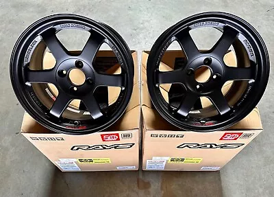 VOLK RACING TE37SL 15x8 4x100 35 CIVIC FIT INTEGRA MIATA MX5 WHEEL RIM F.BLACK • $2615