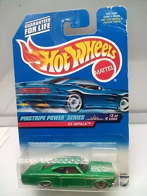 Hot Wheels Mainline / '65 Chevy  Impala - Met Green - Pinstripes - Model Car X1 • $24.72