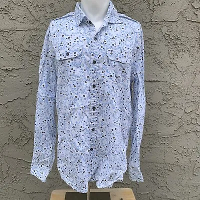 Marc Ecko Cut & Sew Floral Shirt Button Long Sleeve Cotton Large • $18