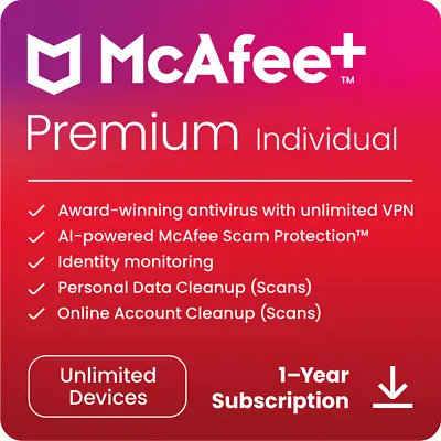 McAfee+ Premium Individual 2024 | Online Security & Privacy Protection | Digital • $49.99