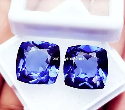 18 Ct Natural Tanzanite Loose Gemstone Cushion Cut Pair Certified P051 • $15.29