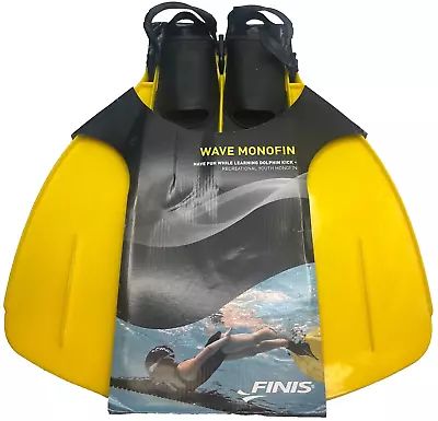 FINIS Youth Wave Monofin  Kid Size 1-7 Adjustable In Yellow • $49.99