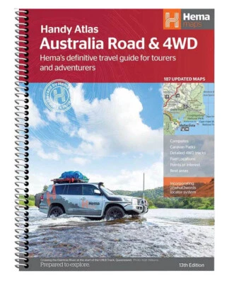 $34.45 • Buy Australia Road & 4WD Handy Atlas Hema 13th Edition Spiral Binder 187 Updated Map