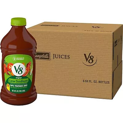 (6 Pack) V8 Low Sodium Original 100% Vegetable Juice With Vitamins 64 Fl Oz • $35.99