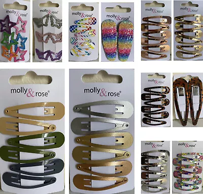 Hair Snap Clips Hairpins Slides Sleepies Women Girls Kids School Grip Tortoise • £2.95