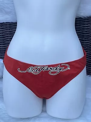 ED HARDY Bikini Panties Size XL  Red Butterfly Logo  Vintage Collection • $30