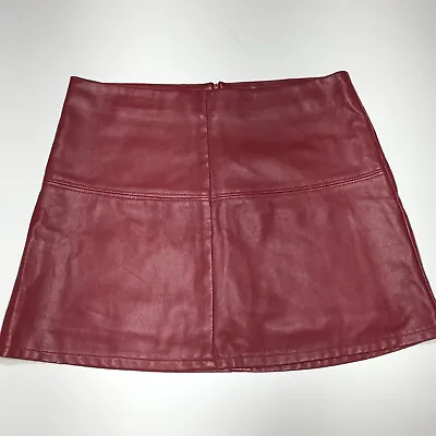 $19.99 • Buy Jolt Skirt Juniors Size 5/27W Red Faux Leather A-Line Short Rear Zip Lined