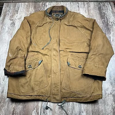 Vintage G-111 Leather Bomber Jacket Men 4XL Light Brown Duck Lined 80s Oversized • $58.88