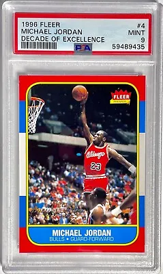 1996 96/97 Fleer Decade Of Excellence Michael Jordan Card Psa 9 Mint #4 • $79.99