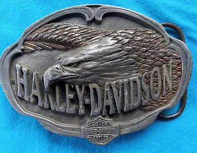 Vintage 1998 HARLEY DAVIDSON MOTORCYCLES FLYING EAGLE WING BELT BUCKLE By H.D. • $39.99