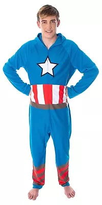 Marvel Comics Men’s Captain America One-Piece Pajama Union Suit Size 2X/3X • $20
