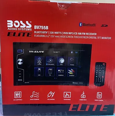 BOSS ELITE BV775B DVD Touchscreen Double Din Bluetooth Car Stereo • $75.99