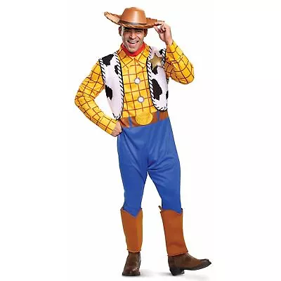 Men`s Official Disney Classic Toy Story Woody Costume Adult Cowboy Fancy Dress • £52.99