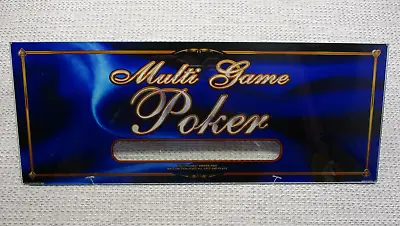 Vtg Blank Video Poker Slot Machine Glass 23.5x9 In 2004 Blue #2 READ Customize • $13.65