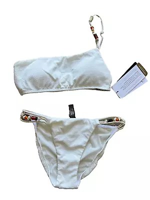 NEW NWT VIX Paula Hermanny  2 Two Pc Swim Suit Bra Bikini Bottom S SMALL Asymm • $59.99