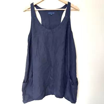 MARTIN + OSA Women's Navy Silk Resort Racerback Tunic Top Size XL • $31.99