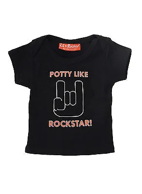 £9.99 • Buy Potty Like A Rockstar Heavy Metal Funny Slogan Alternative Baby Tshirt Baby Gift