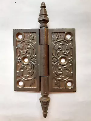 1 Antique Vintage Cast Iron Victorian Steeple Top 3 1/2  X 3 1/2  Door Hinge • $19.99