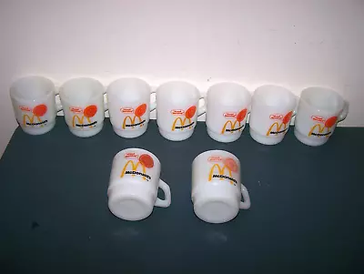 9 Anchor Hocking Fire-king Mcdonald's Good Morning Mugs Cups Milk Glass • $159.99