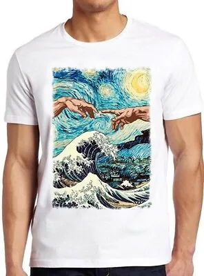 Kanagawa Hands Of God Starry Nights Van Gogh Meme Funny Gift  Tee T Shirt M1028 • £6.35