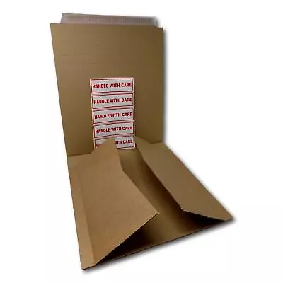 50 12  150gsm B-Flute Record LP Vinyl Strong Peel Seal Corrugated Card Mailers • £51.04