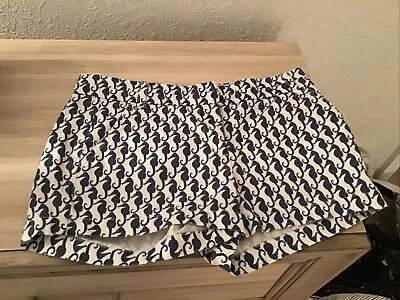 J Crew Chino Shorts Size 0 Seahorse Print Blue • $10